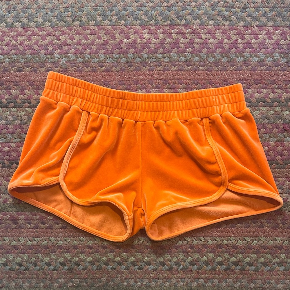 ORANGE VELVET NIYAMA SOL TRACK SHORTS SOFT LOUNGE
